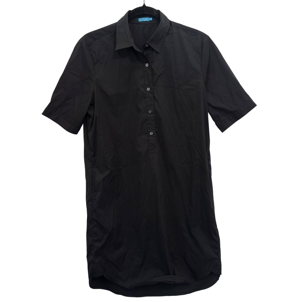 J.McLaughlin Black Shirt Dress Short Sleeve Popover Cotton Blend Womens Small S